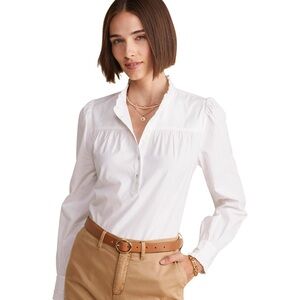 EUC Vineyard Vines Ruffle Collar Poplin Popover Shirt